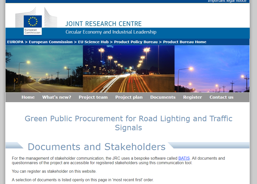 Green Public Procurement for Road Lighting and Traffic Signals