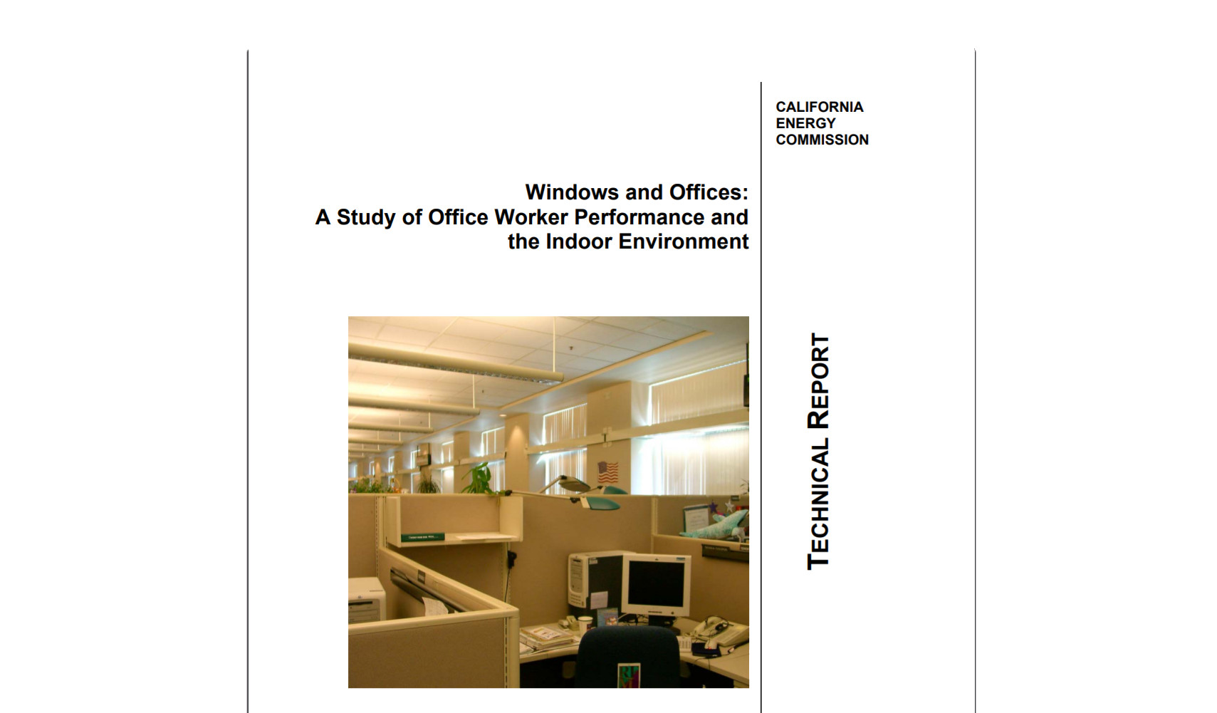 Windows and Offices: A Study of Office Worker Performance and the Indoor Environment